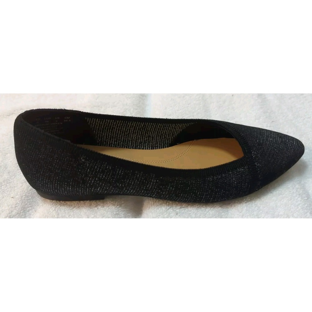 Hush Puppies Sadie Knit Asymmetric V Cut Shimmer Metallic Ballet Flats Womens 7 - Picture 3 of 11